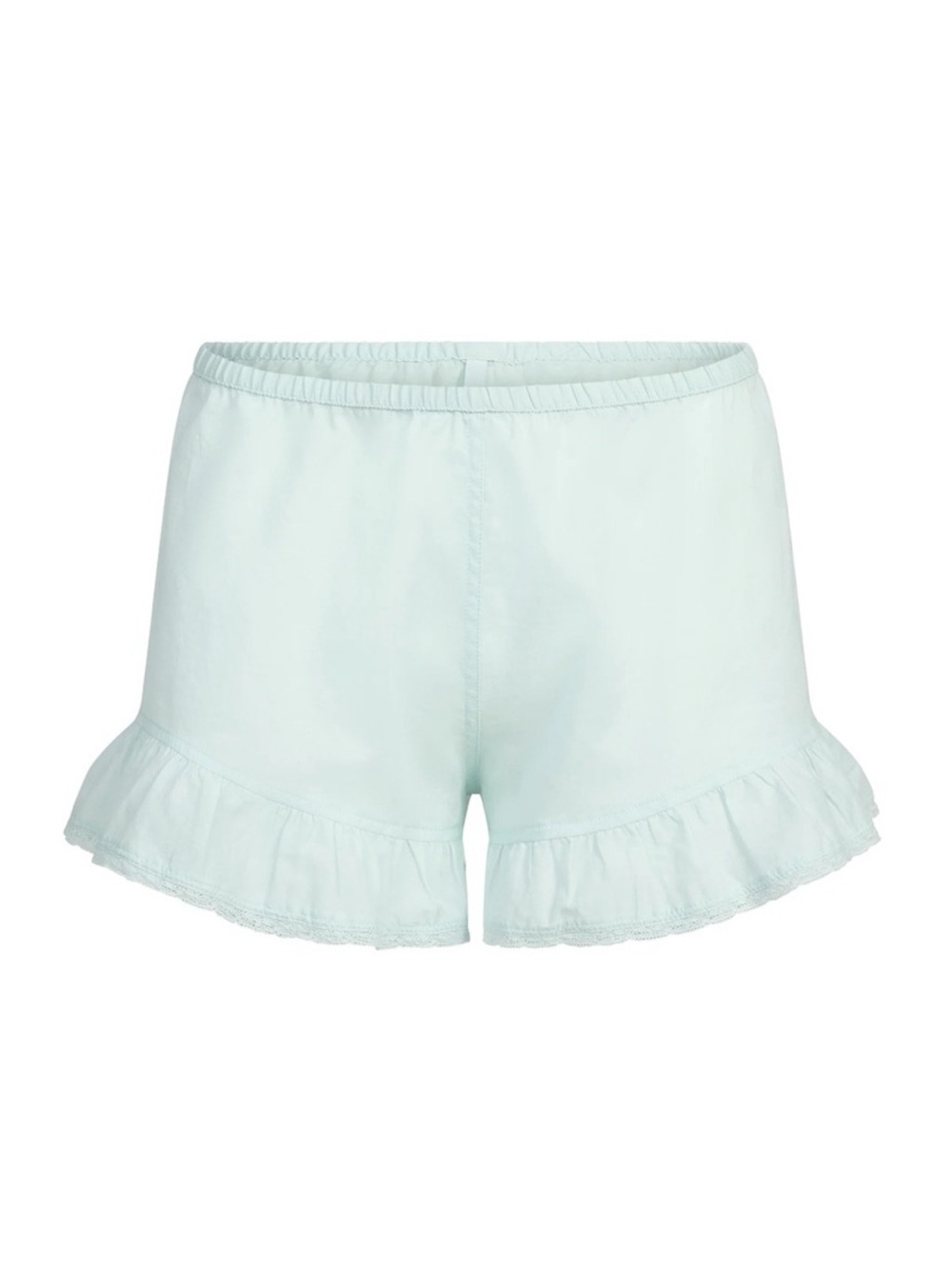 Skims Cotton Voile Ruffle Shorts Frost Blue Size XL NWT